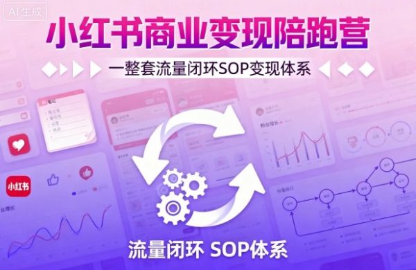 小红书商业变现陪跑营，轻IP矩阵 私域获客 聚光投流，一整套流量闭环SOP变现体系插图