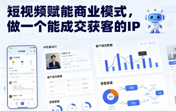 短视频赋能商业模式，做一个能成交获客的IP插图