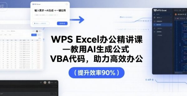 WPS Excel办公精讲课，教用 AI 生成公式，VBA 代码，助力高效办公插图