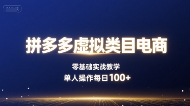 拼多多虚拟类目电商，零基础实战教学，单人操作每日100+插图