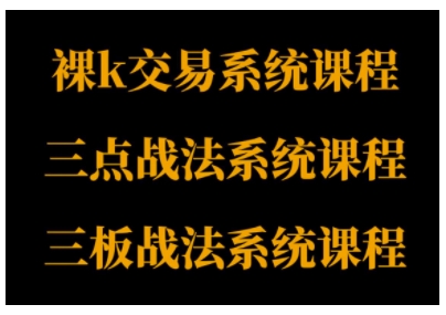 裸K体系、三点体系、三板体系三套系统课程，从基础到进阶，助力交易者构建系统化交易思路插图