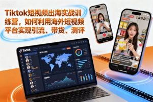 Tiktok短视频出海实战训练营,如何利用海外短视频平台实现引流、带货、测评