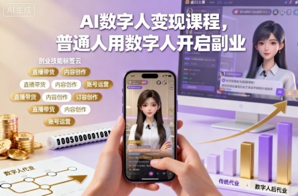 AI数字人变现课程,普通人用数字人开启副业插图 AI数字人变现课程,普通人用数字人开启副业插图