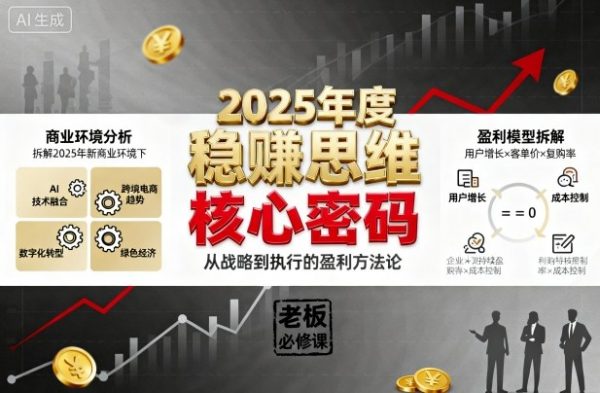 2025年度稳賺思维老板创业营，拆解2025年新商业环境下，企业实现持续盈利的核心密码插图