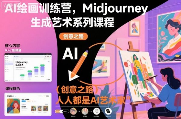 AI绘画训练营，Midjourney生成艺术系列课程，人人都是AI艺术家插图