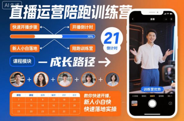 直播运营陪跑训练营，教你快速开播，新人小白快速落地实操插图