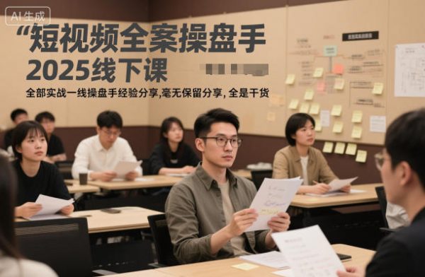 短视频全案操盘手2025线下课，全部实战一线操盘手经验分享，毫无保留分享，全是干货插图