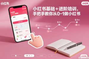 小红书基础+进阶培训，手把手教你从0-1做小红书