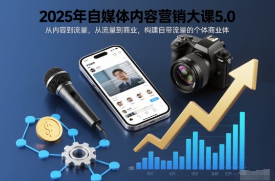 2025年自媒体内容营销大课5.0,从内容到流量,从流量到商业,构建自带流量的个体商业体插图 2025年自媒体内容营销大课5.0,从内容到流量,从流量到商业,构建自带流量的个体商业体插图