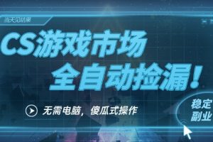 CS游戏市场全自动挂机捡漏賺钱过个肥年,包教包会,一部手机轻松日入5张+