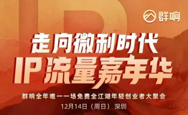 2025ip嘉年华万人12月14深圳线下课，走向微利时代，IP流量嘉年华，实操性极强的商业干货课插图