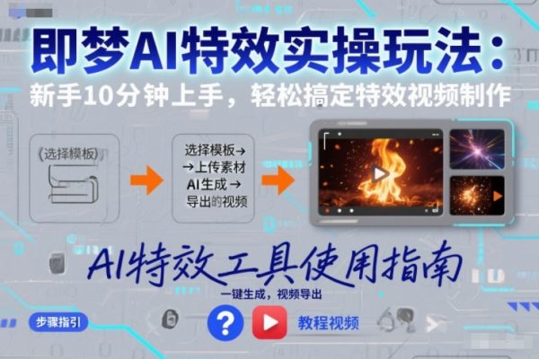 即梦AI特效实操玩法：新手10分钟上手，轻松搞定特效视频制作插图