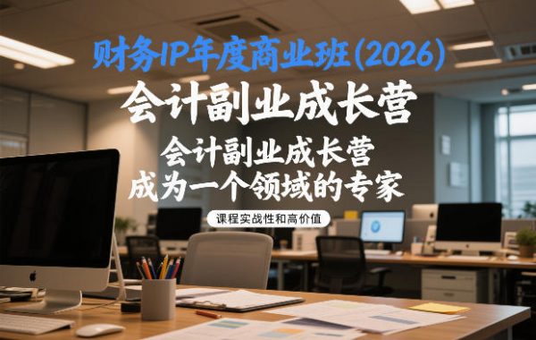 财务IP年度商业班(2026),会计副业成长营,成为一个领域的专家插图 财务IP年度商业班(2026),会计副业成长营,成为一个领域的专家插图