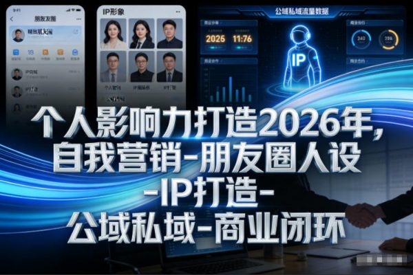 个人影响力打造2026年，自我营销-朋友圈人设-IP打造-公域私域-商业闭环插图