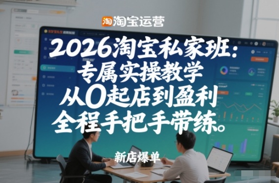 2026淘宝私家班：专属实操教学，从0起店到盈利，全程手把手带练插图