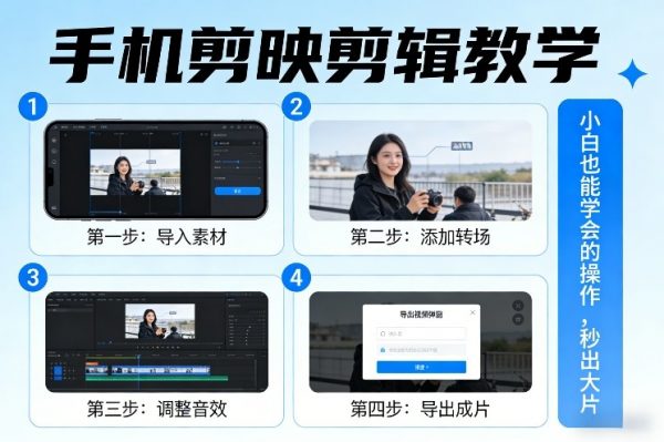 手机剪映剪辑教学，小白也能学会的操作，秒出大片插图