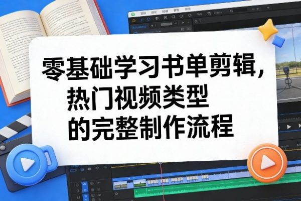 零基础学习书单剪辑,热门视频类型的完整制作流程(更新2026)插图 零基础学习书单剪辑,热门视频类型的完整制作流程(更新2026)插图