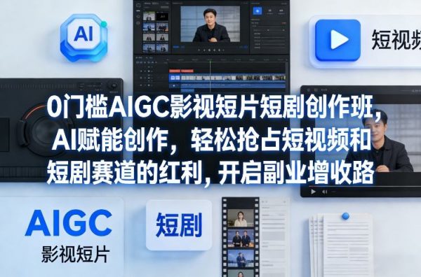 0门槛AIGC影视短片短剧创作班,AI赋能创作,轻松抢占短视频和短剧赛道的红利,开启副业增收路插图 0门槛AIGC影视短片短剧创作班,AI赋能创作,轻松抢占短视频和短剧赛道的红利,开启副业增收路插图