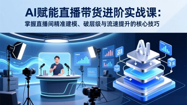 AI赋能直播带货进阶实战课：掌握直播间精准建模、破层级与流速提升的核心技巧插图