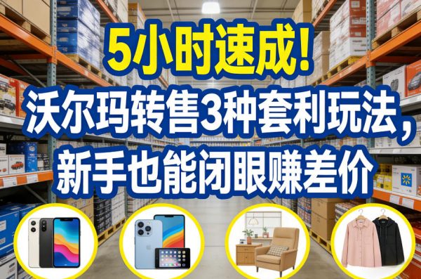 5小时速成！沃尔玛转售3种套利玩法，新手也能闭眼賺差价