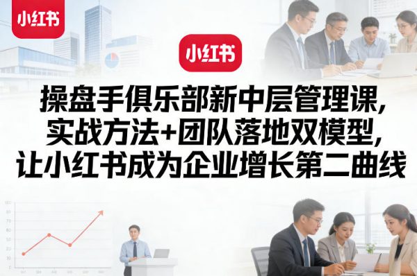操盘手俱乐部新中层管理课，实战方法+团队落地双模型，让小红书成为企业增长第二曲线插图