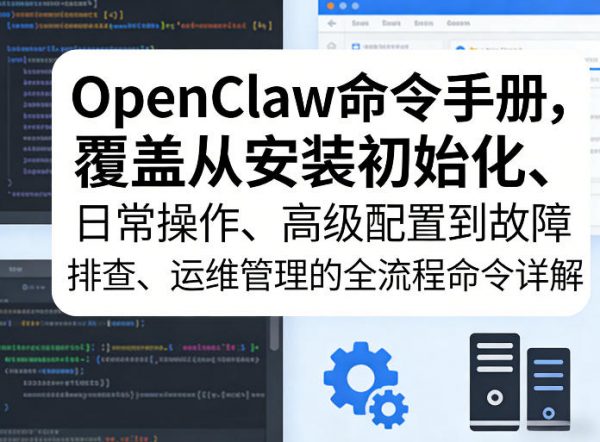OpenClaw命令手册，覆盖从安装初始化、日常操作、高级配置到故障排查、运维管理的全流程命令详解插图