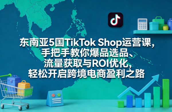 东南亚5国TikTok Shop运营课,手把手教你爆品选品、流量获取与ROI优化,轻松开启跨境电商盈利之路插图 东南亚5国TikTok Shop运营课,手把手教你爆品选品、流量获取与ROI优化,轻松开启跨境电商盈利之路插图