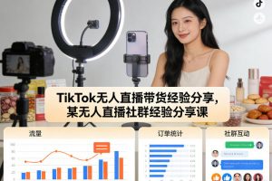 TikTok无人直播带货经验分享，某无人直播社群经验分享课