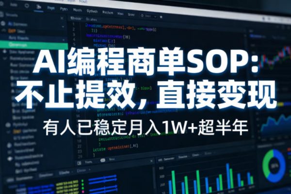 AI编程商单SOP,AI编程不能只给工作提效,还要直接变现,有人已经稳定月入1W+半年了插图 AI编程商单SOP,AI编程不能只给工作提效,还要直接变现,有人已经稳定月入1W+半年了插图