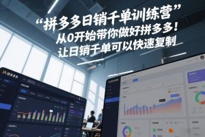 拼多多日销千单训练营，从0开始带你做好拼多多，让日销千单可以快速复制(更新26年3月)