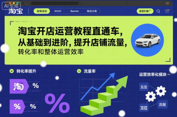 淘宝开店运营教程直通车，从基础到进阶，提升店铺流量，转化率和整体运营效率（更新26年3月15日）插图