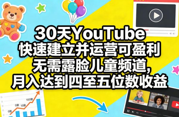 30天YouTube快速建立并运营可盈利无需露脸儿童频道，月入达到四至五位数收益插图