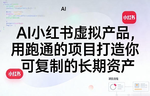 AI小红书虚拟产品，用跑通的项目打造你可复制的长期资产