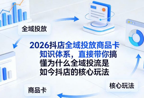 抖店全域投放商品卡知识体系，搞懂抖店的核心玩法