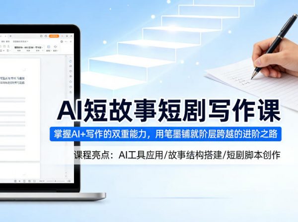 AI短故事短剧写作课，掌握AI+写作的双重能力，用笔墨铺就阶层跨越的进阶之路插图