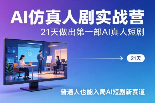 AI仿真人剧实战营，21天做出第一部AI真人短剧，普通人也能入局AI短剧新赛道插图
