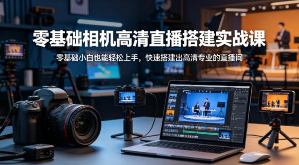 零基础相机高清直播间搭建实战课,小白也能轻松上手,快速搭建出高清专业的直播间插图 零基础相机高清直播间搭建实战课,小白也能轻松上手,快速搭建出高清专业的直播间插图