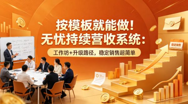 按模板就能做！无忧持续营收系统：工作坊+升级路径，稳定销售超简单【原创双语字幕】插图