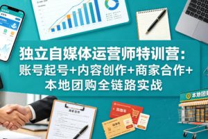 独立自媒体运营师特训营：账号起号+内容创作+商家合作+本地团购全链路实战