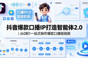 抖音爆款口播IP打造智能体2.0｜从0到1一站式制作爆款口播短视频