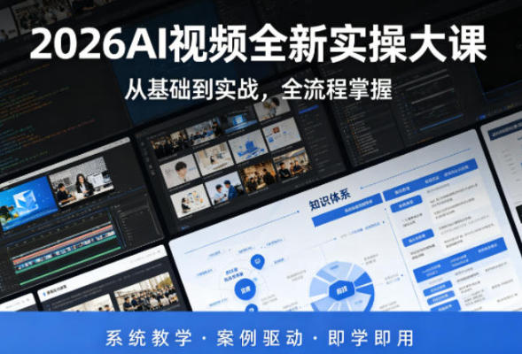 AI视频全新实操大课，从基础到实战，全流程掌握即学即用