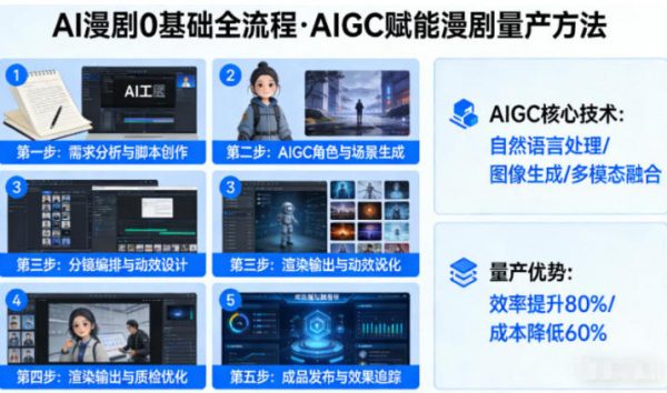 AI漫剧0基础全流程，快速掌握AIGC赋能的漫剧量产方法